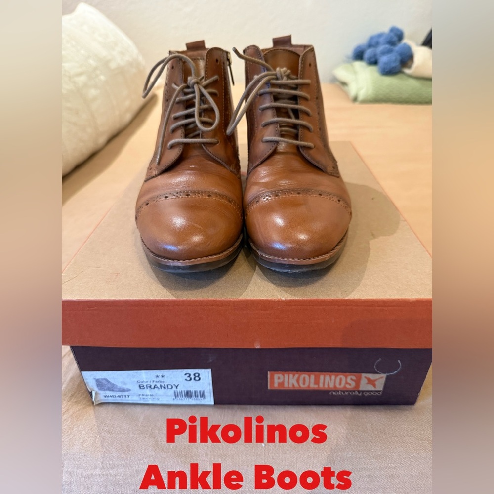PIKOLINOS Men's Brandy Leather Lace-Up Boots